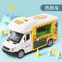 푸드트럭 어린이 대형 아이스크림 장난감 자동차 핑크 자동차 아이스크림 자동차 소녀 버스, 소리와 가벼운 합금 햄버거 차