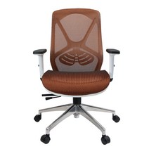 루에르 책상 사무용 학생 공부 컴퓨터 올 메쉬 의자, 루에르 화이트프레임, 목받침없음/B 910K, 오렌지