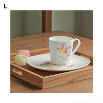 시둥마켓 +[시둥마켓]+_ 카페컵 커피머그컵 손잡이잔 유리머그잔 플라워머그컵 주스잔, 플레나 머그컵 2P 머그커피잔 디자인컵 플라워머그잔