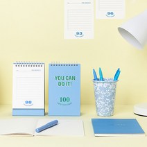 스프링제본 스터디플래너 스탠드형 디데이 체크 100 데이즈 챌린지 플래너, 민트