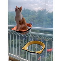 고양이 창문 해먹 반려묘 냥이 쉼터 호기심 해소 윈도우 투명 캣타워 편안한 강력 고정, 하늘