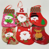 12개 세트(색상랜덤) 산타 양말 주머니 크리스마스