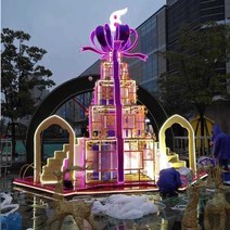 백화점 대형트리 선물 트리 쇼핑몰 장식 성탄트리 야외, 선물 상자 트리 스타일 세