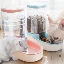 강아지 밥주는기계 물통 반자동 용품점 중형견 고양이 그릇 급식기 밥 정수기 자율배식 애묘, 급수기 핑크, 상세페이지 참조