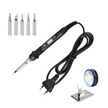 전기납땜 인두기80W 110/220V EU/US 전기 납땜 인두 키트 디지털 온도 조절 가능한 용접 도구 납땜 주석 인, 05 Black SET-2_02 110V US Plug