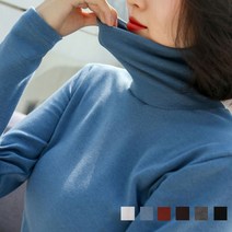 여성 무지 긴팔 목 폴라티 데일리 스판 티셔츠 터틀넥 여학생 청소년 이너 슬림핏 봄 가을 간절기 얇은티