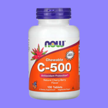 아세로라 비타민 C C-500 100정 츄어블 체리 베리 맛 비타민C, 오렌지주스