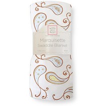 SwaddleDesigns Marquisette 포대기 담요 프리미엄 면 모슬린 파스텔 핑크 페이즐리, Pastel Blue