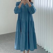 [워니쇼룸](너무편해요)데님캉캉원피스 O032602 롱원피스 편한원피스 데일리룩 맘룩 봄신상