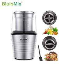 커피그라인더 분쇄기BioloMix 2-in-1 습식 및 건식 이중 컵 300W 전기 향신료 커피 콩 그라인더 스테인레스, 01 220-240V50-60Hz_03 AU, 03 AU
