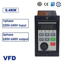 태양광인버터 200 750 220 단상 주파수 변환기 추가 485 3상 모터 드라이버 단상 입력 0.75 인버터, 1ph-3ph220v 0.4kw