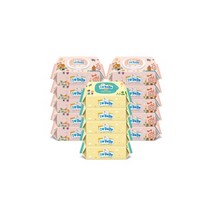 아이러브베베 피치 엠보 100매 캡형 10팩+아이보리 20매 휴대용 5팩 리필형 대용량 아기물티슈, 피치 엠보 100매 캡형 10팩+아이