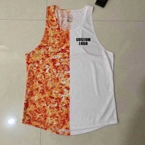 마라톤싱글렛 마라톤상의 민소매 육상복 이음새가 없는 빠른 달리기 스포츠 조끼 달리기 육상 경기 육상유니폼 트레일러닝조끼 트레일러닝베스트, 로고가 있는 흰색, XL