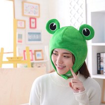 쓸모없는선물 킹받는 마스크 쓸데없는 생일 틱톡가면 특이한물건 웃긴 병맛 동물과일생선모자, 2. 녹색 개구리 후드