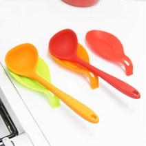 컬러풀 주방 조리 실리콘 국자받침 주방정리대 키친툴, 그린