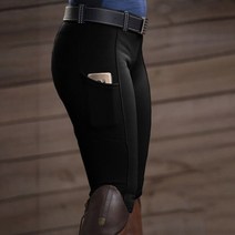승마바지 승마용품 슬림핏 승마복 챕스 tight knee patch capris chaps bootcut rider 바지 여성 승마 바지, 검은색, m