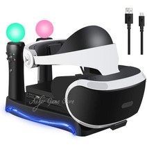 게임패드 거치대 컨트롤러 PS4 VR 충전 스테이션 디스플레이 스탠드 도킹 충전기 소니 플레이 스테이션 용 LED 쇼케이스 이동 PS VR PSVR 헤드셋 CUH-ZVR2