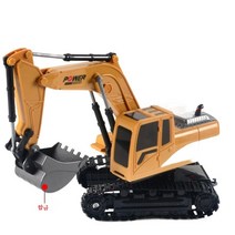 PYHO어린이 대형 합금 원격조종 굴착기 포크레인 크롤러식 굴착기 공사 원격조종 자동차 완구 포크레인 자동차 지게차기능사필기포크레인, 1:24 육통 굴착기(합금)