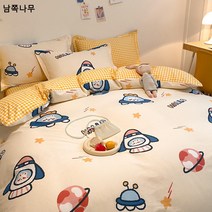 프레쉬 캐릭터 키즈룸 4종 세트 면 순면 이불 커버 침대 싱글 침대 삿갓 3종 세트 기숙사 침구