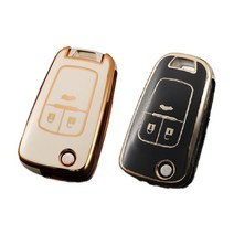 [2개]쉐보레 모든종류 TPU 차키케이스 말리부 트랙스 스파크 트랙스 아베오, 바닐라+딥블랙, 쉐보레01