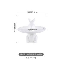 애프터눈 티 세트 홈 파티 디저트 플레이팅 커피 타임nordic fruit plate cute bunny plate 세라믹 플레이트 케이크 스탠드 홈 플레이트 주방 용품 스시, 2-1pcs-8 인치