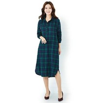 헬리꽁땡 (삽) 체크 스타일 롱셔츠 원피스