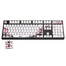 110 KEYS PBT KEYCAP 염료 - 승화 매화 벚꽃 체리 프로필 키 캡 DIY 기계식 키보드 KEYCAP 세트 한국어, 하나, 보여진 바와 같이