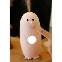 와이프선물 차량용 귀여운 1인용가습기 오피스 화물차 거실 휴대용 매장 캠핑장 온실, 바다표범가습기 핑크