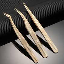키라비 속눈썹 핀셋 직선형 곡선형 초정밀 트위저 럭셔리 다꾸핀셋, KIR-06-핀셋(골드)