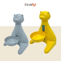 강아지 밥그릇 고양이 식탁 높이조절 식기 수반, 그릇단품 - 그레이