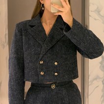 자체제작 유니크 골드 트위트 투피스 세트