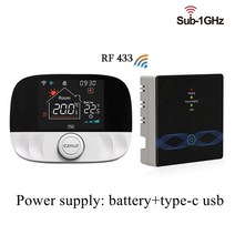 스마트 카드 리더기 휴대용 카드단말기 RF433 무선 온도 조절기 와이파이 바닥 난방 물 가스 보일러 홈 룸, 01 Black T9W, 01 Black T9W