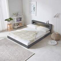 파로마 모건 LED 저상형 침대/일반형 Q 프레임만 착불, 그레이