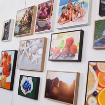 [액자엠] [무료배송]액자M 100% 수작업 WOOD 슬림액자+사진인화, 색상선택:[SM01]화이트슬림 / 크기선택:6x8크기 2개