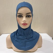 모달 코튼 저지 페이스 닌자 이슬람 아랍 히잡 터번 모자 언더 스카프 풀 커버 보닛 캡 스트레치 숄 여성 액세서리