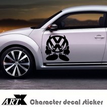 ArtX 폭스바겐(Volkswagen) 귀여운악마 캐릭터 데칼스티커 - NO.71(보조시트지포함), S, 화이트