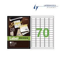 레이테크 다용도 바코드용 라벨지 폼텍 호환 라벨지 100매, 바코드용 70칸 (LTP2128)