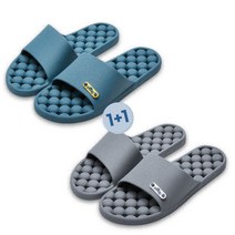 좋은쓰임 롤링닷 욕실화 1+1 물빠짐 밀끄럼 방지 슬리퍼, 욕실화_블루, 욕실화_블루