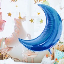 [지호] S_우주풍선 모음 /대형 입체 우주풍선 /UFO풍선/로켓풍선/지구풍선/우주풍선, S_대형 초승달풍선_블루