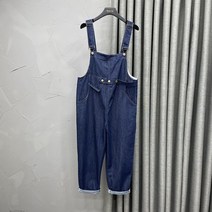 데님점프수트 특이한 캐주얼 여성 데님 청 멜빵바지