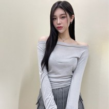 VANANA2 국내제작 여리 오프숄더 셔링 긴팔티 5color