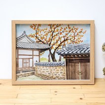 나봄갤러리 감나무와 기와집 3 감그림 감나무 액자 사업장추천그림, 3.내츄럴 액자