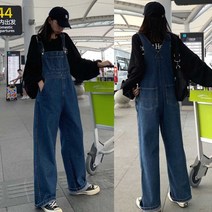 여성 청멜빵 데님 캐주얼 점프 수트 나들이 여행 패션 #9999EA