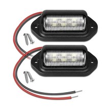 번호판등 2pc 6 led 라이센스 번호판 조명 미등 화물 트렁크 의례 태그 단계 램프 전구 흰색 자동차 트럭 suv rv 트레일러 밴 보트 호환