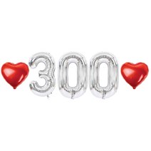 덕분몰 아기 300일 숫자 하트 풍선 세트, 05.실버 300일