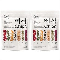 부각 원물간식 영양간식 컬러푸드 빠삭칩 200g, 2개
