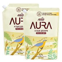 샤프란 아우라 초고농축 섬유유연제 미드나잇골드 리필, 1.7L, 2개