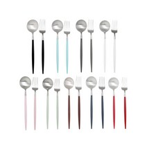 큐티폴 고아 디저트 2인세트 택1(블랙/핑크/세라돈/화이트 외 총 8가지색상) (스푼/포크), 터키쉬