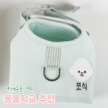 리토가토 러비 커스텀 캐릭터 강아지 하네스 민트 (컴퓨터 자수) 동물학교 추천, 옐로우