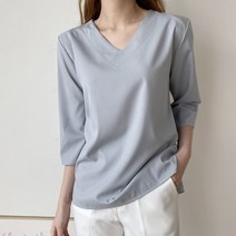 미미야 아르미 V넥 칠부 블라우스